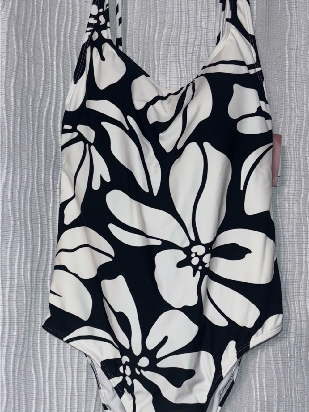 Shade & Shore Black and White Floral One-Piece Swimsuit